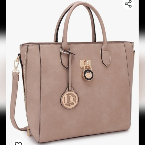 Dasein Handbags - New Beige Nude Office School Laptop Computer Crossbody Handbag Purse Bag